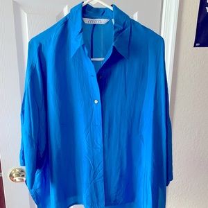 From Express, silk blouse, S/1, blue